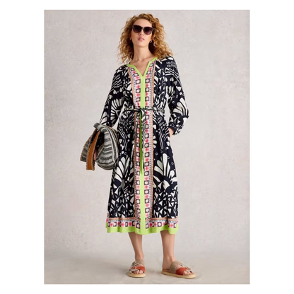 White Stuff - Liv Midi Dress | Navy Print