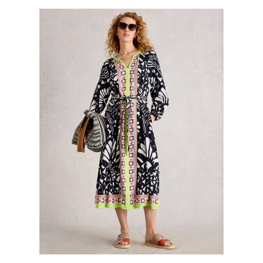 White Stuff - Liv Midi Dress | Navy Print