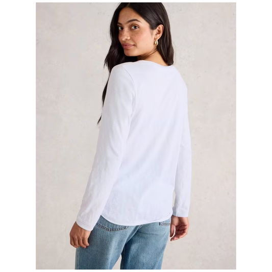 Clara Long Sleeve Tee | White