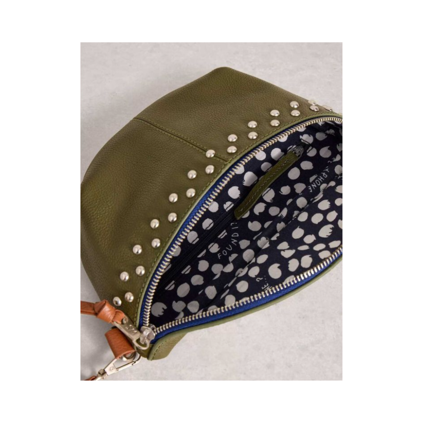 Mini Sebby Studded Sling Bag | Khaki Green