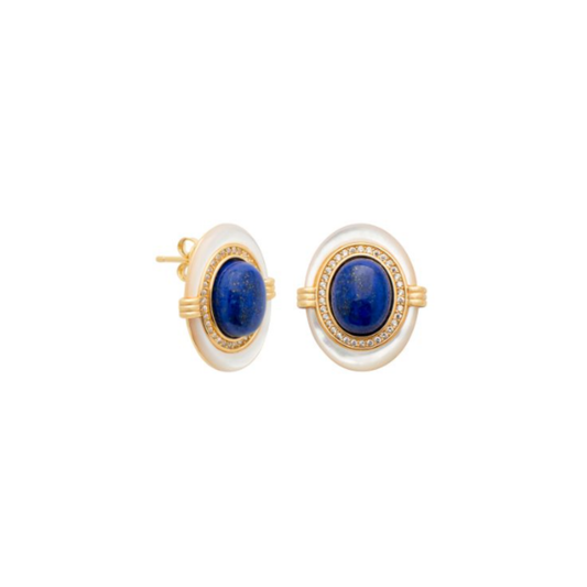 Jewellery - Oval Lapis Earrings