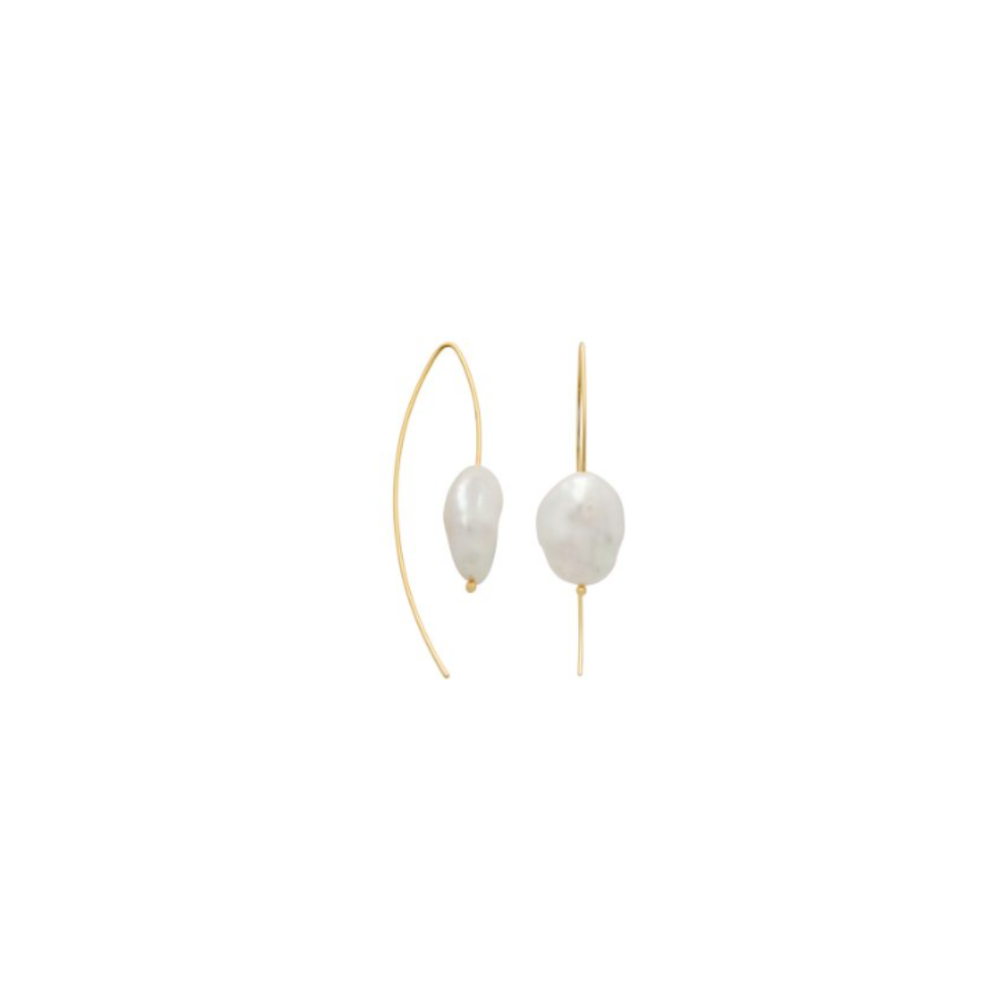 Jewellery - Carol Earrings | Baroque Pearl & Sterling Silver Gold Vermeil