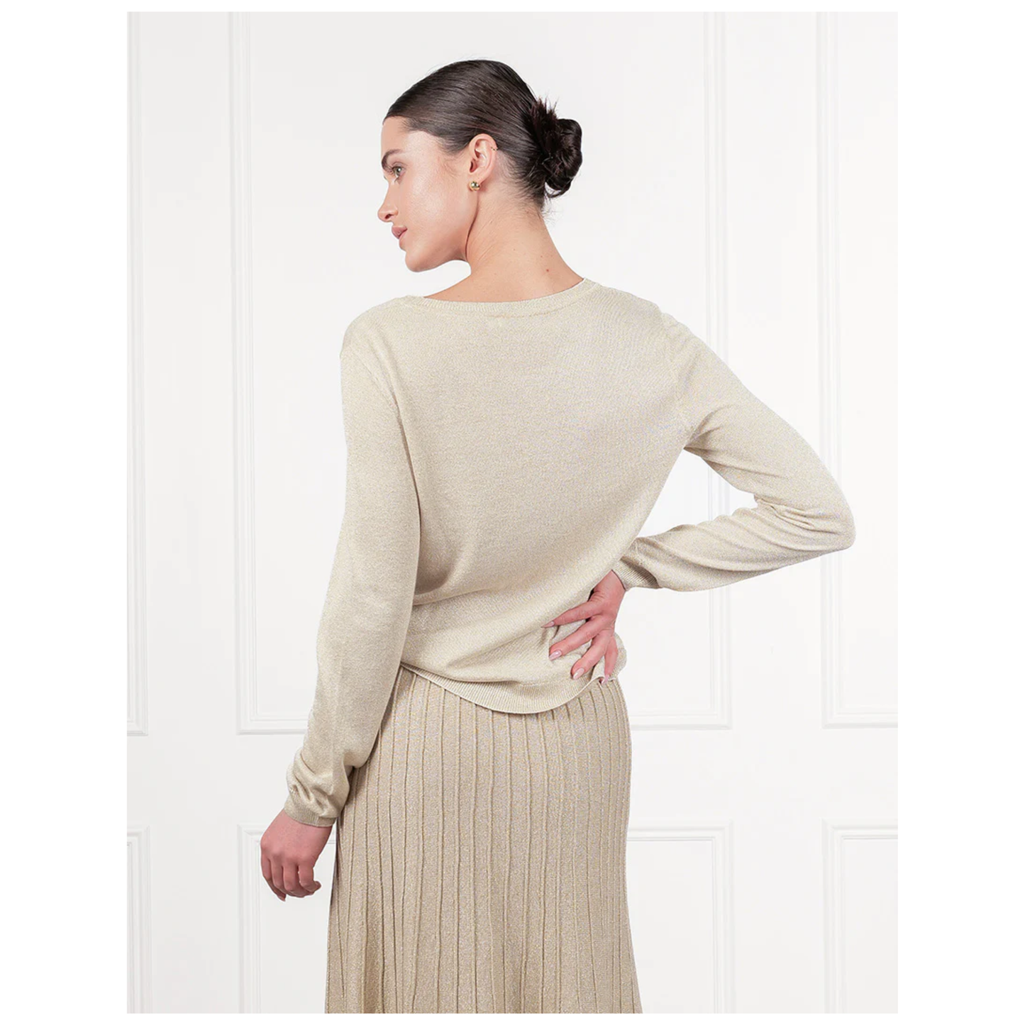 Melissa Sparkle Knit Top | Gold