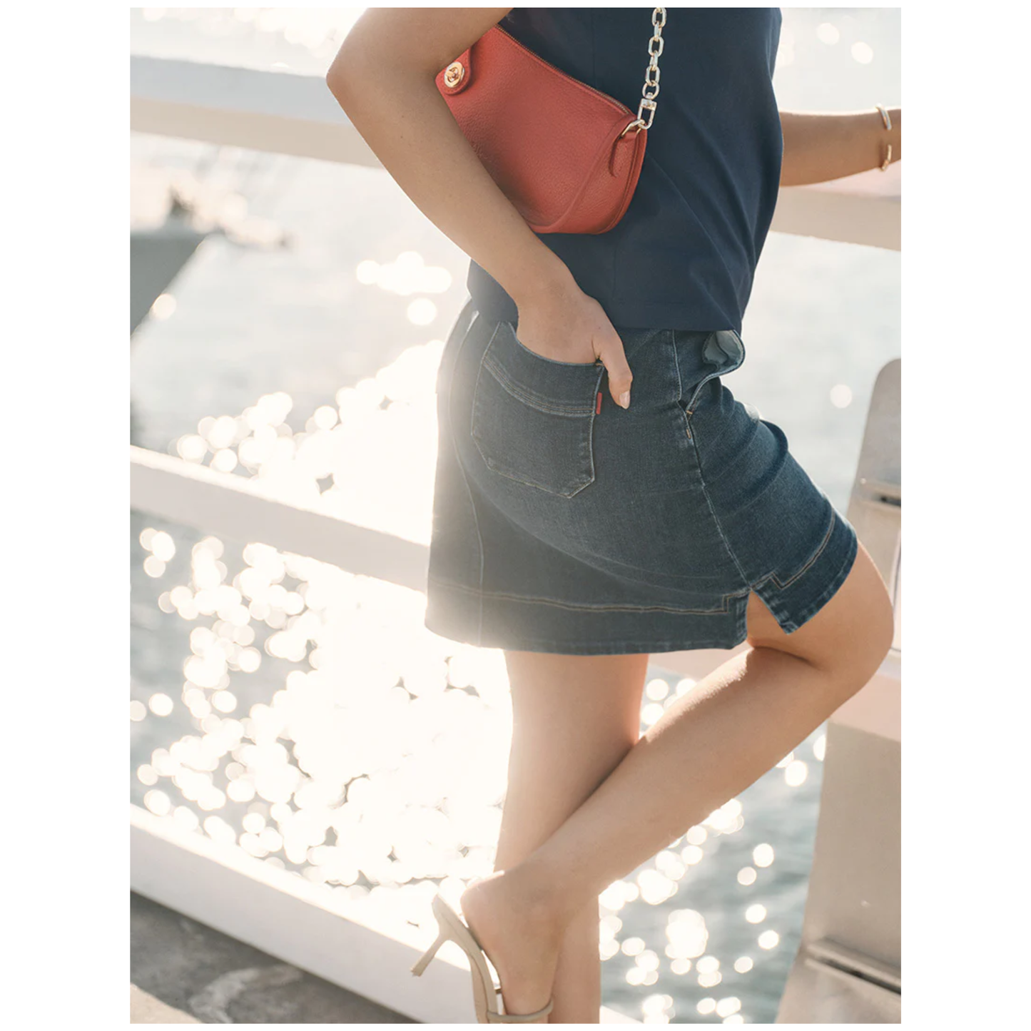 Sapphire Cargo Denim Skirt | Indigo