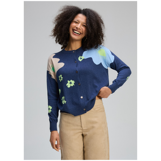 Zaket & Plover - Petal Cardi | Denim | Cotton/Cashmere ZP8121