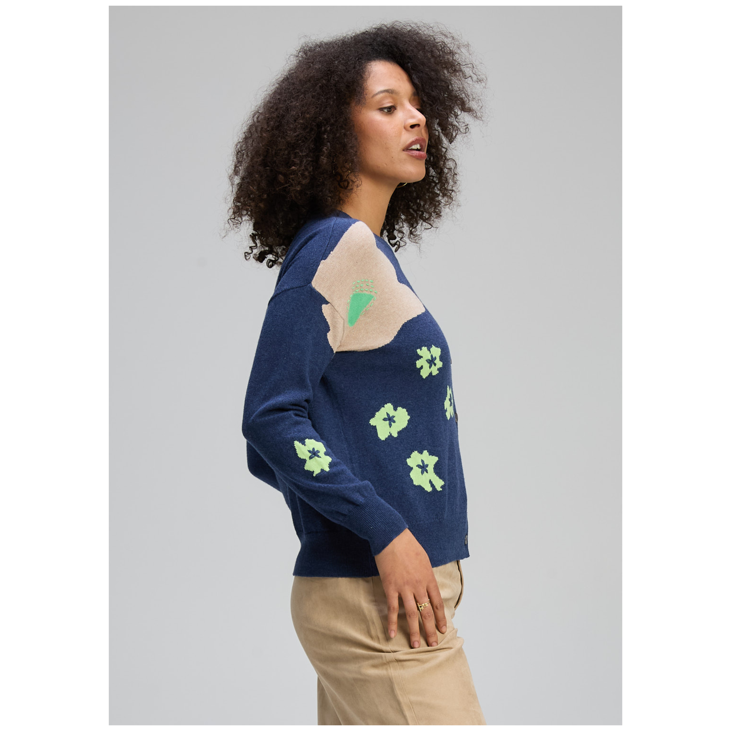 Zaket & Plover - Petal Cardi | Denim | Cotton/Cashmere ZP8121