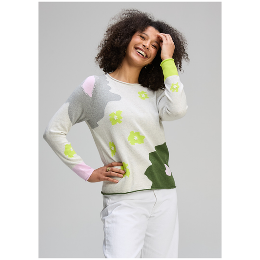 Zaket & Plover - Daisy Sweater | Ice | Cotton/Cashmere ZP8122