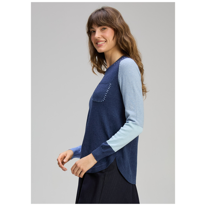 Zaket & Plover - Vibrant Sweater | Denim | Cotton/Cashmere ZP8124