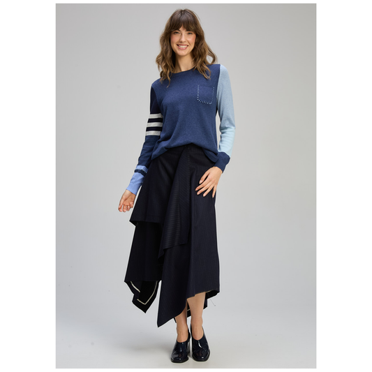 Zaket & Plover - Vibrant Sweater | Denim | Cotton/Cashmere ZP8124