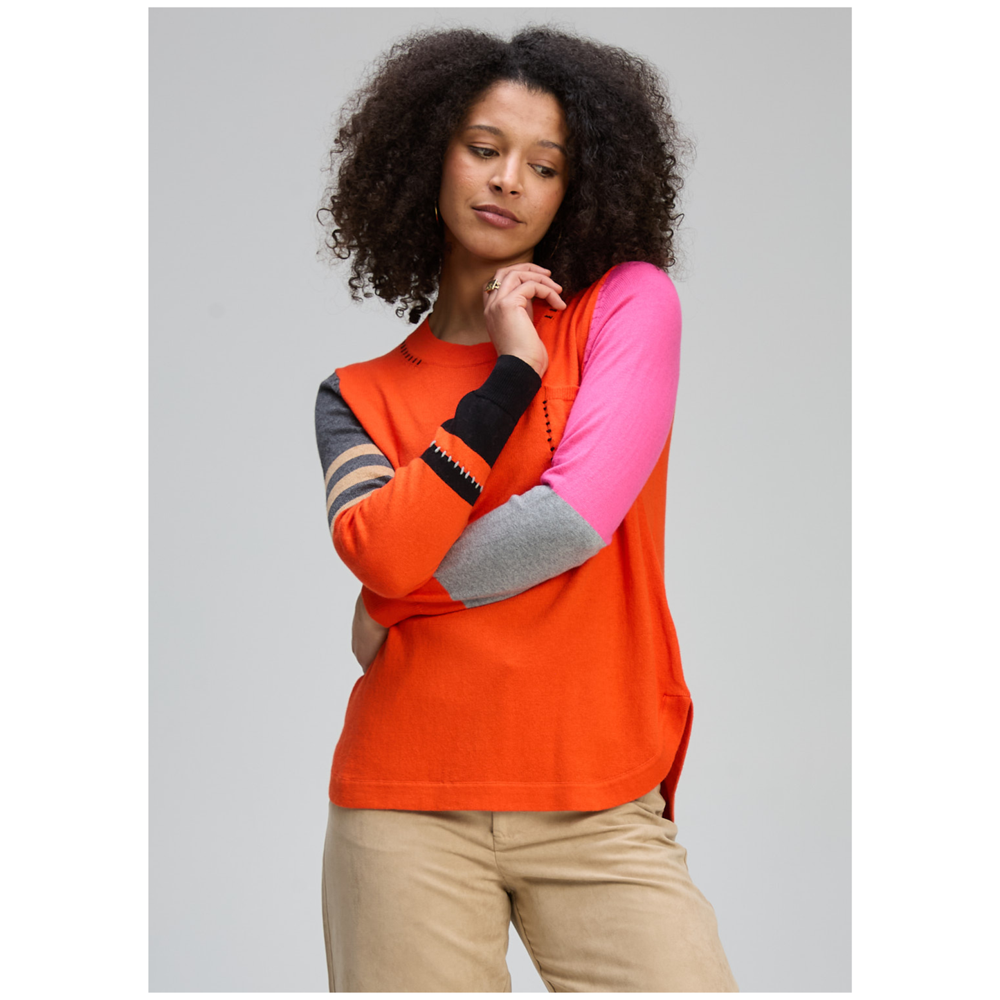 Zaket & Plover - Vibrant Sweater | Persimmon | Cotton/Cashmere ZP8124