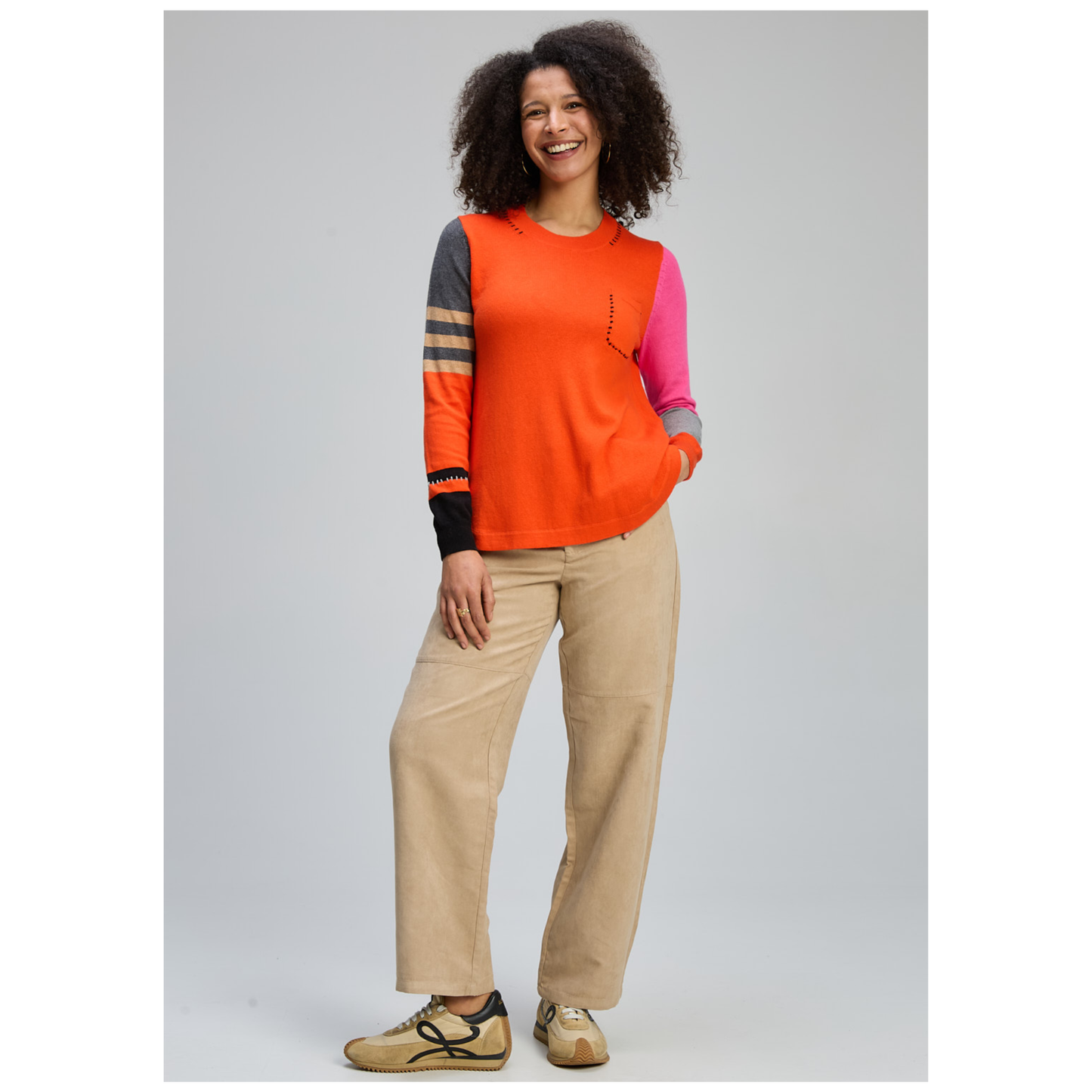 Zaket & Plover - Vibrant Sweater | Persimmon | Cotton/Cashmere ZP8124