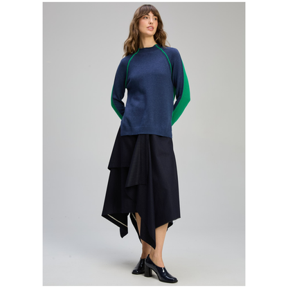 Zaket & Plover - Gemini Two Way Sweater | Denim | Cotton/Cashmere ZP8125