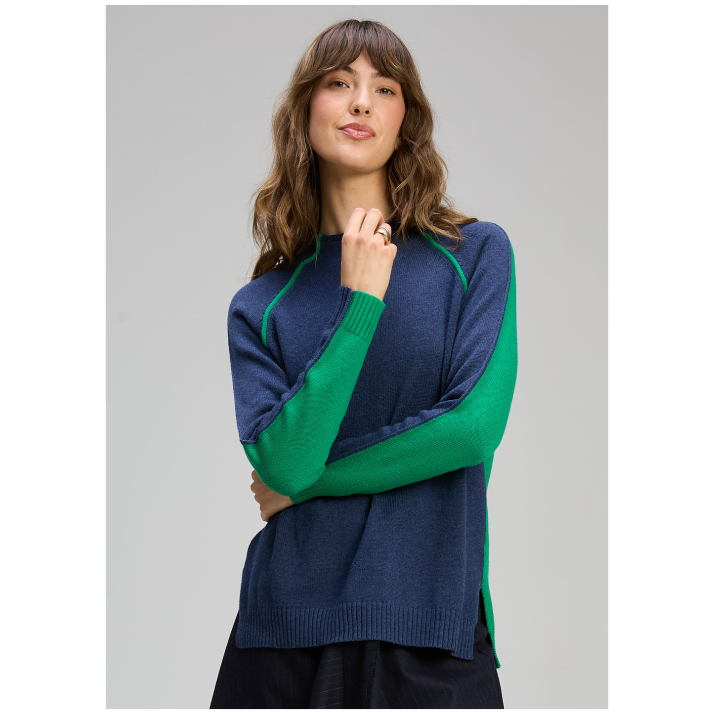 Zaket & Plover - Gemini Two Way Sweater | Denim | Cotton/Cashmere ZP8125