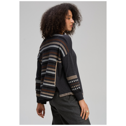 Zaket & Plover - Vitality Swing Sweater |Charcoal | Cotton/Cashmere ZP8126