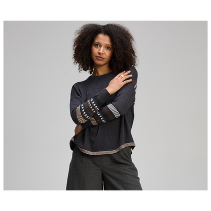 Zaket & Plover - Vitality Swing Sweater |Charcoal | Cotton/Cashmere ZP8126