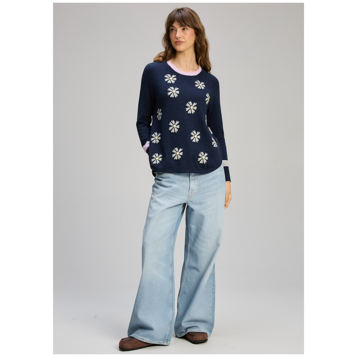 Zaket & Plover - Blossom Sweater | Dark Denim | Cotton/Cashmere ZP8132
