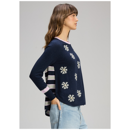Zaket & Plover - Blossom Sweater | Dark Denim | Cotton/Cashmere ZP8132