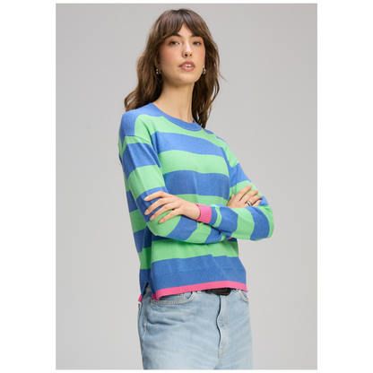 Zaket & Plover - Uplifting Striped Sweater | Blueberry | Cotton/Cashmere ZP8133