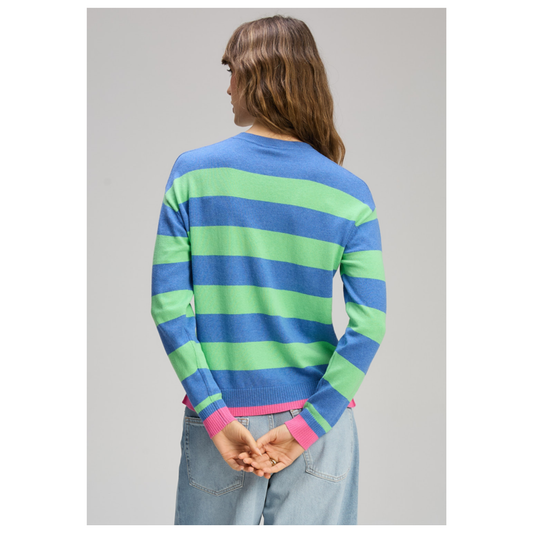 Zaket & Plover - Uplifting Striped Sweater | Blueberry | Cotton/Cashmere ZP8133