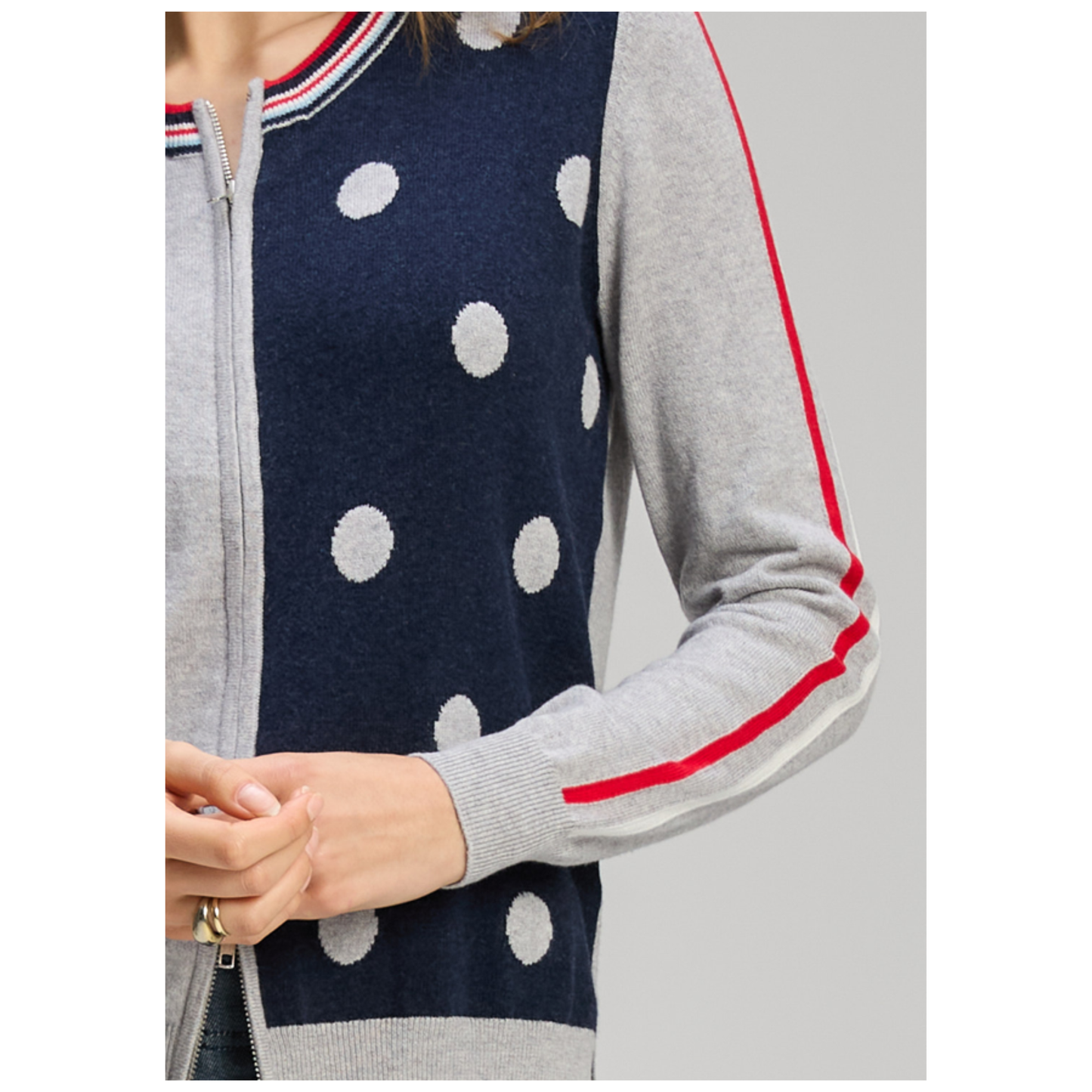 Zaket & Plover - Serenity Zip-Up Cardigan | Marl | Cotton/Cashmere ZP8135