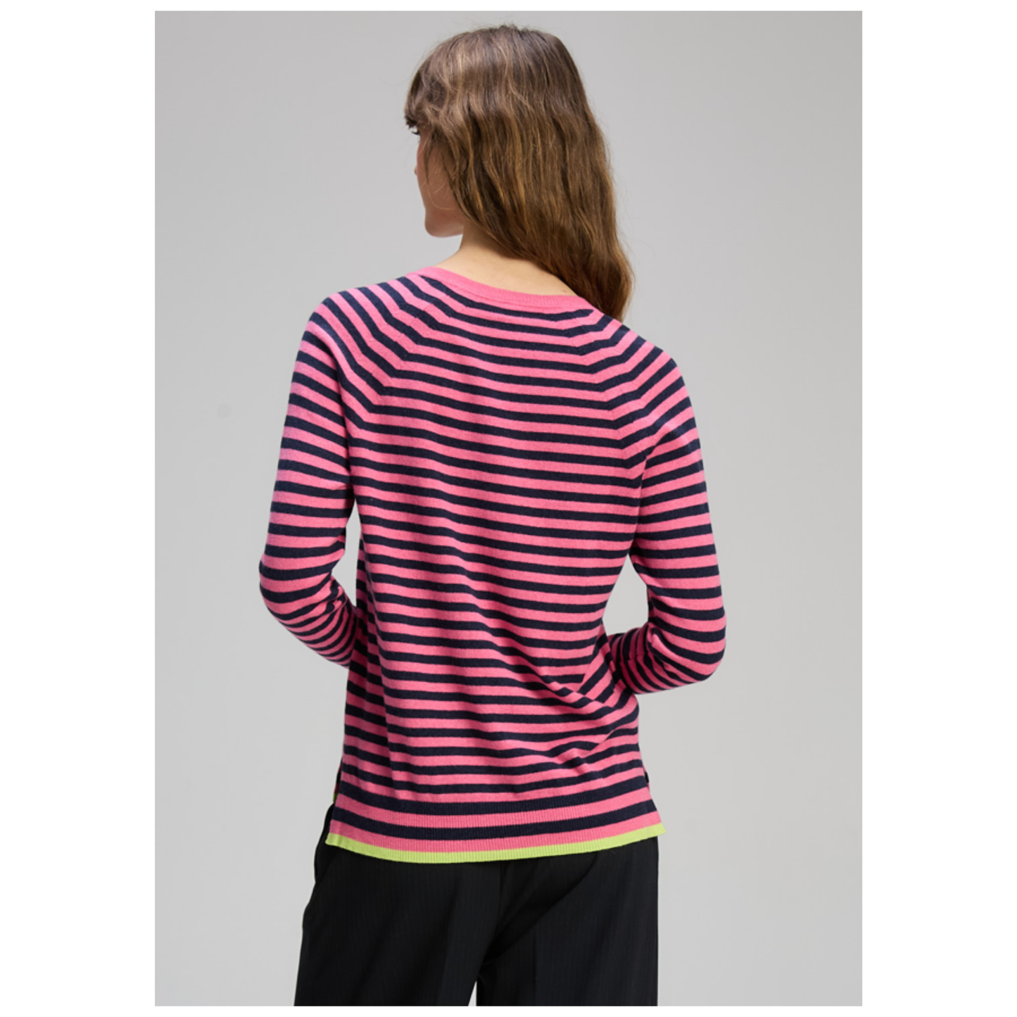 Zaket & Plover - Zest Striped Sweater | Rhubarb | Cotton/Cashmere ZP8142