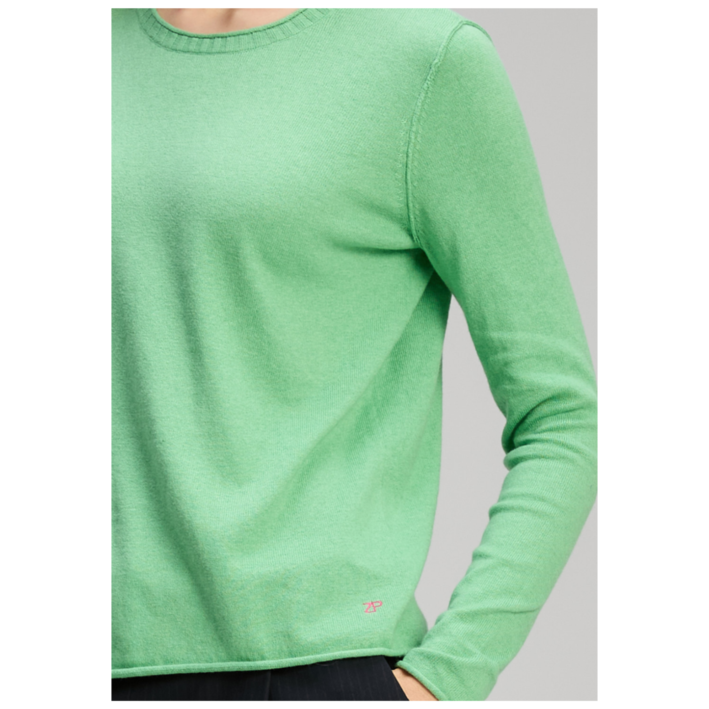 Zaket & Plover - Amity Sweater | Basil | Cotton/Cashmere ZP8145