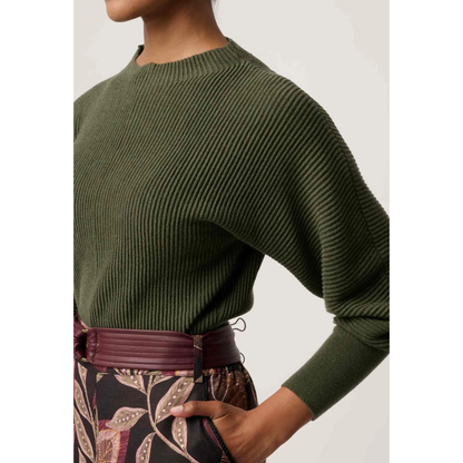 Once Was - Roselle Merino Wool Knit Top | Winter Moss
