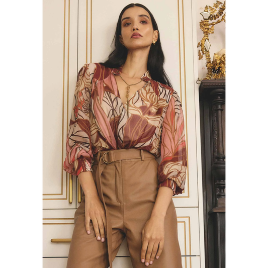 Once Was - Freya Sheer Blouse with Embellished Neck Detail | Cathedral Botanic