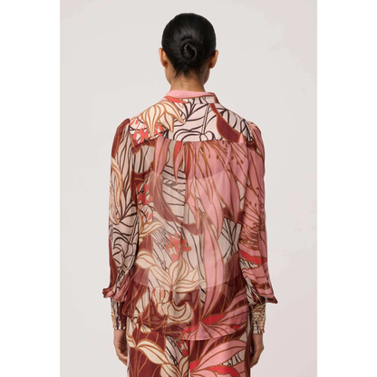 Once Was - Freya Sheer Blouse with Embellished Neck Detail | Cathedral Botanic