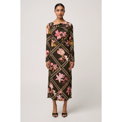 Once Was - Jayden Cupro Stretch Dress | Obsidian Bloom