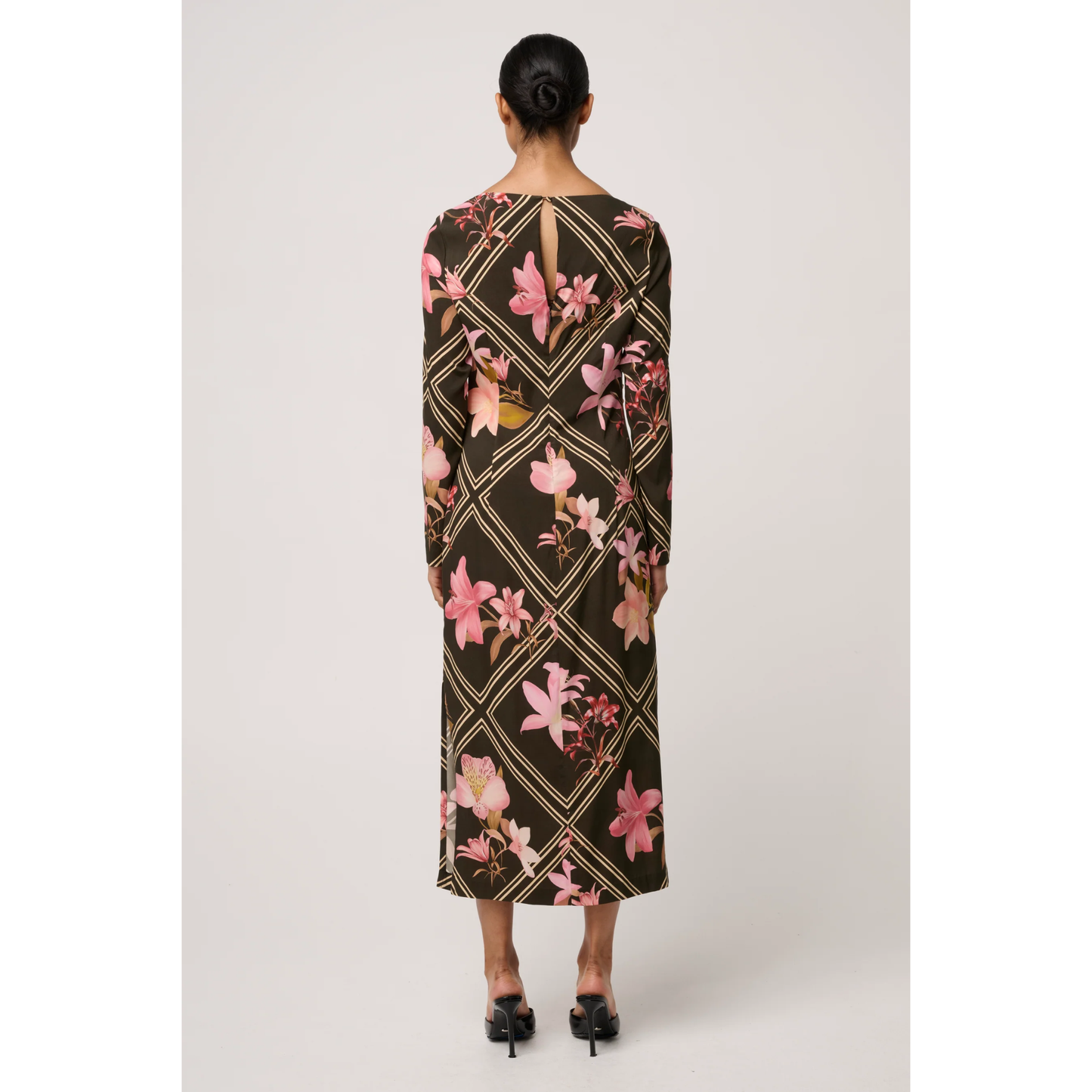 Once Was - Jayden Cupro Stretch Dress | Obsidian Bloom