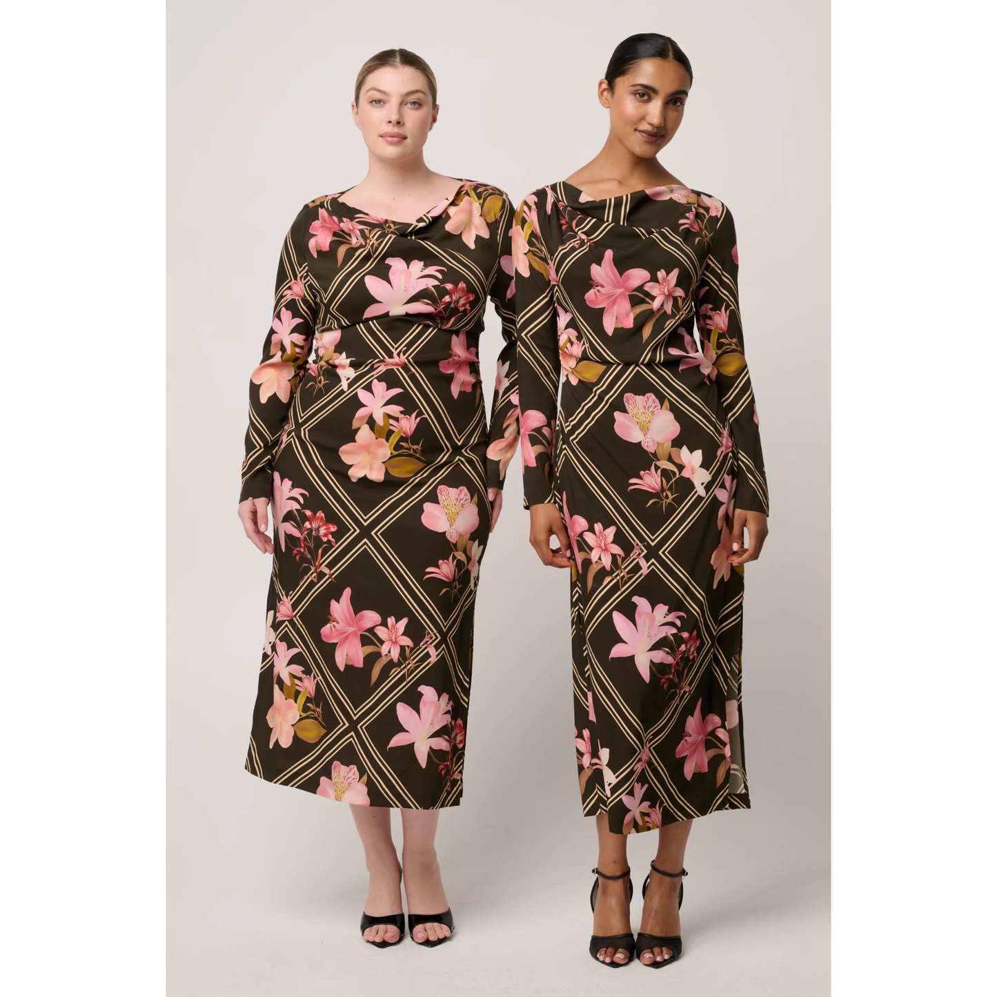 Once Was - Jayden Cupro Stretch Dress | Obsidian Bloom
