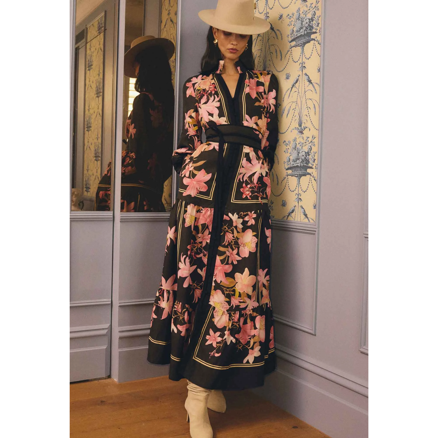 Once Was - Adine Printed Maxi Dress | Obsidian Bloom