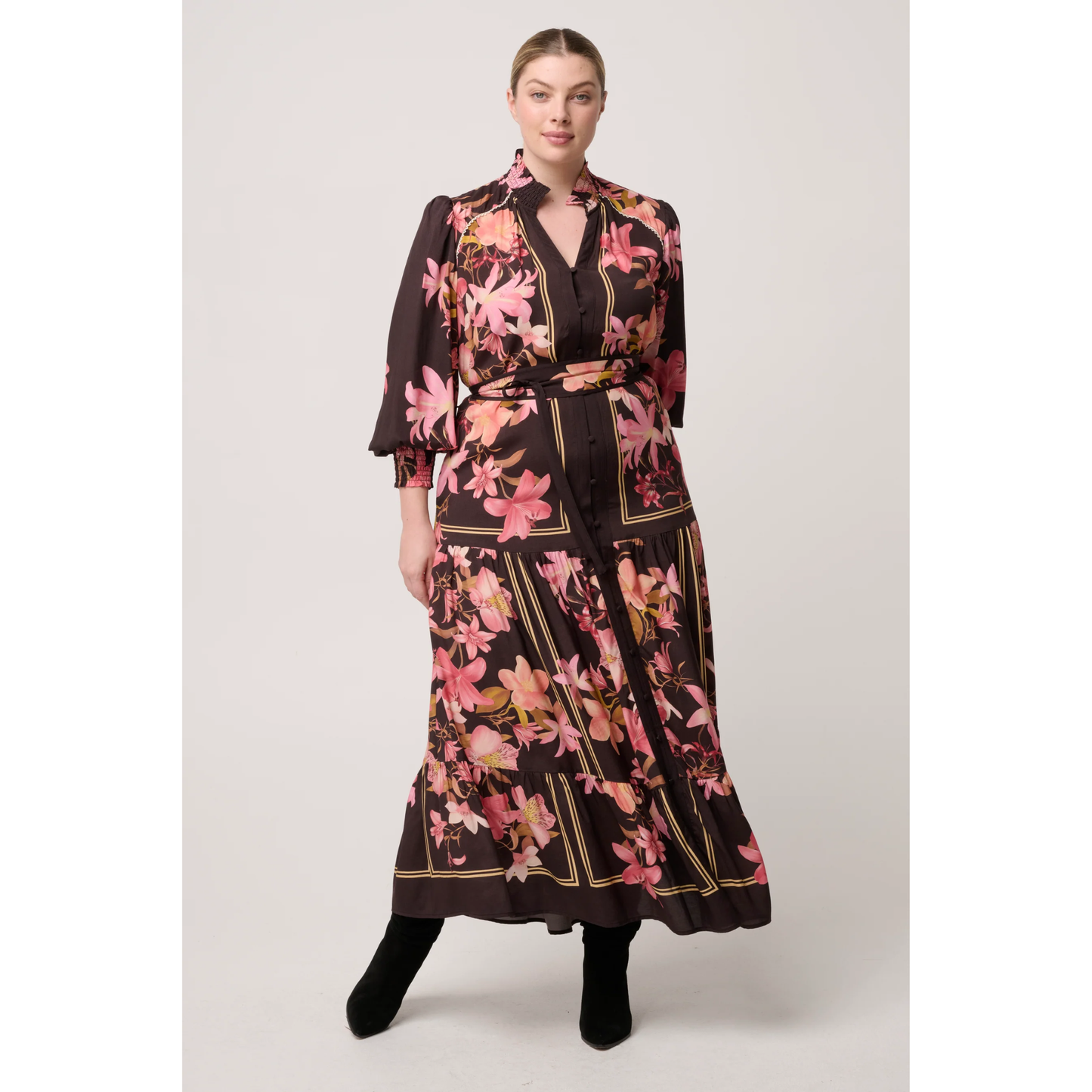 Once Was - Adine Printed Maxi Dress | Obsidian Bloom