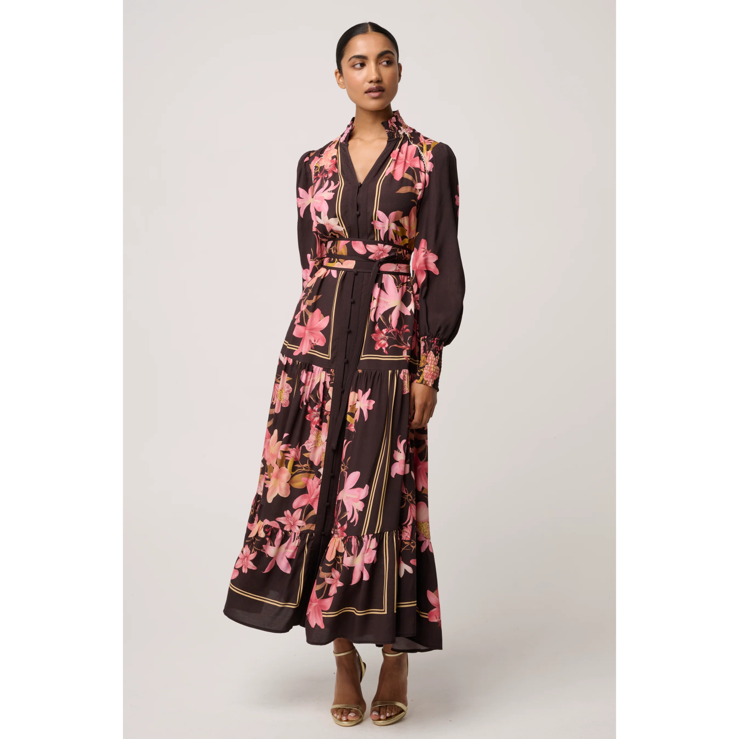 Once Was - Adine Printed Maxi Dress | Obsidian Bloom