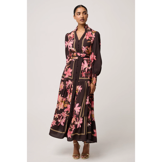 Once Was - Adine Printed Maxi Dress | Obsidian Bloom