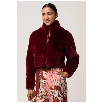 Once Was - Dawn Faux Fur Jacket | Bordeaux