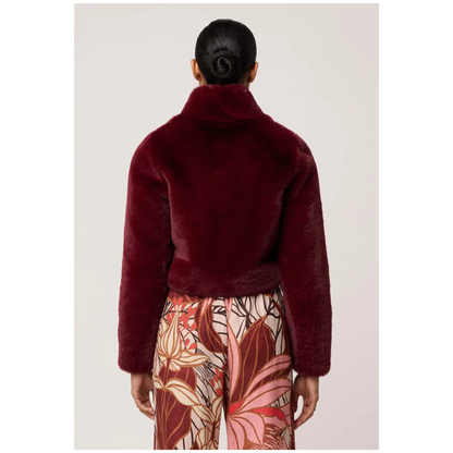 Once Was - Dawn Faux Fur Jacket | Bordeaux