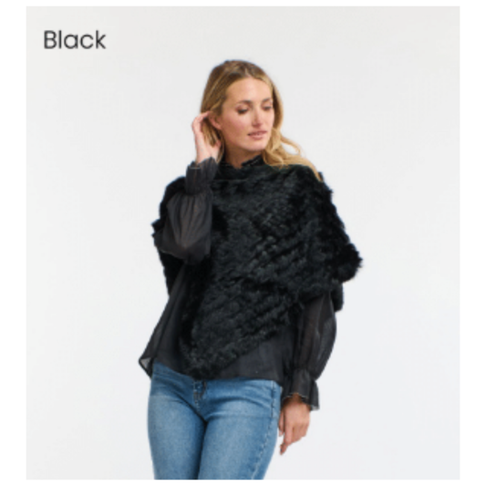 Pablo Fur Poncho | Black