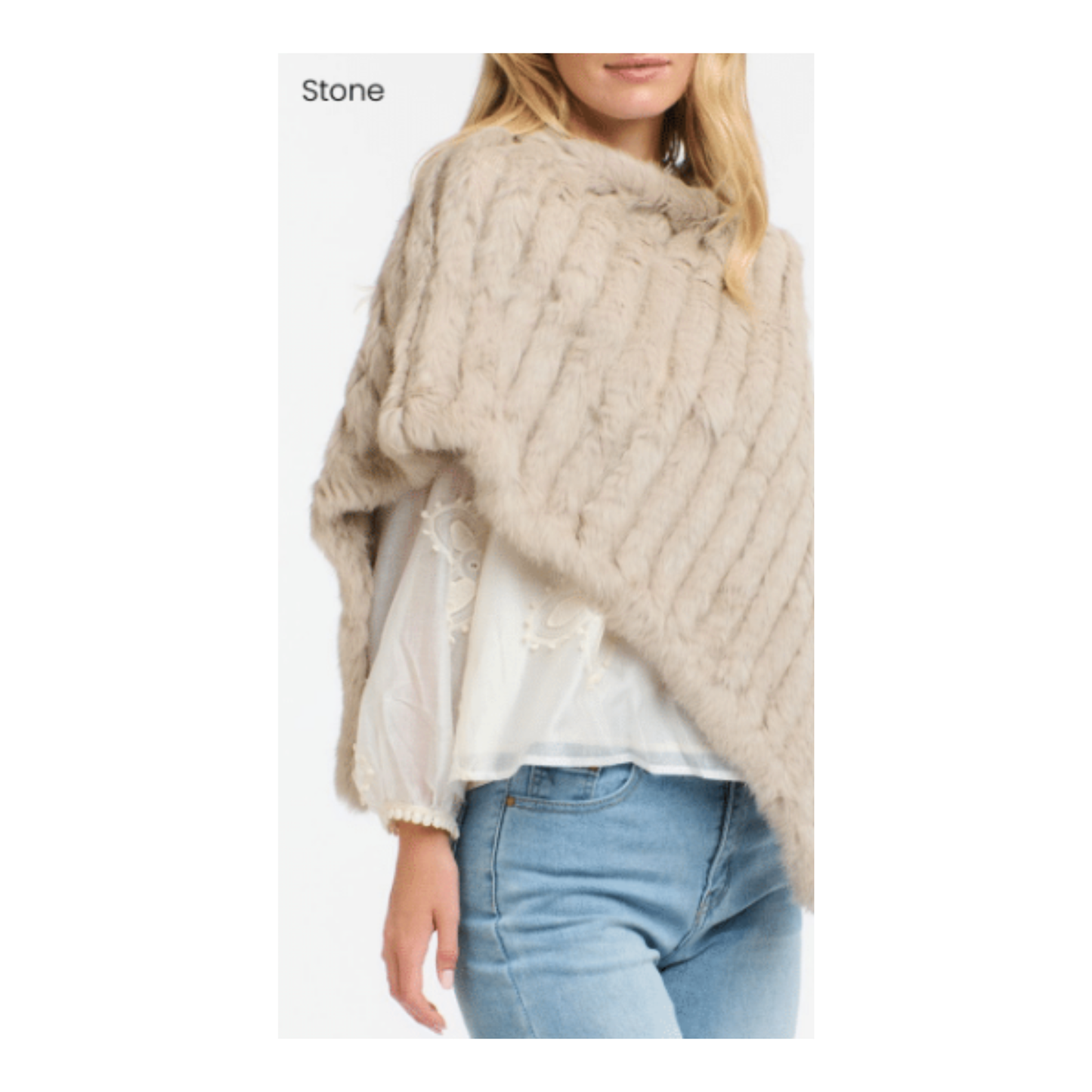 Pablo Fur Poncho | Stone