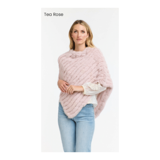Pablo Fur Poncho | Tea Rose