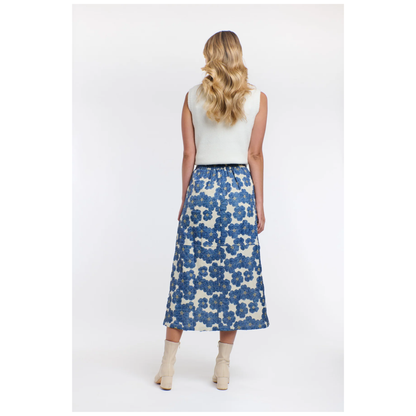 Daisy Denim Skirt | Cream/Denim