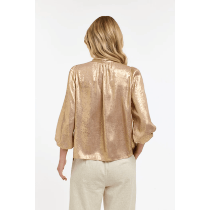 Summer Pussy Bow Blouse | Honey Gold