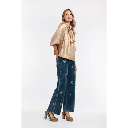 Summer Pussy Bow Blouse | Honey Gold