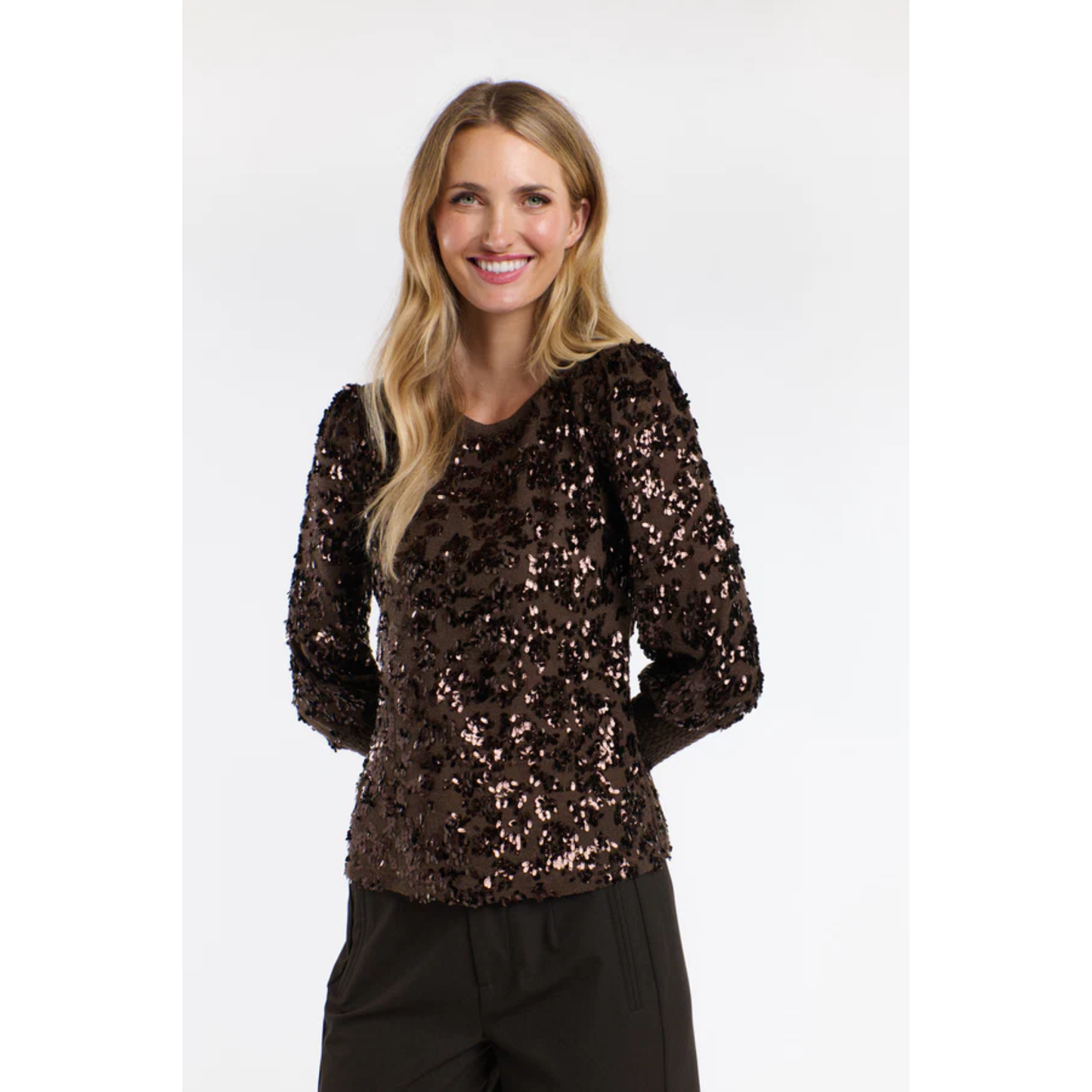 Sydney Sequin Top | Chocolate