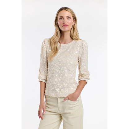 Sydney Sequin Top | Cream