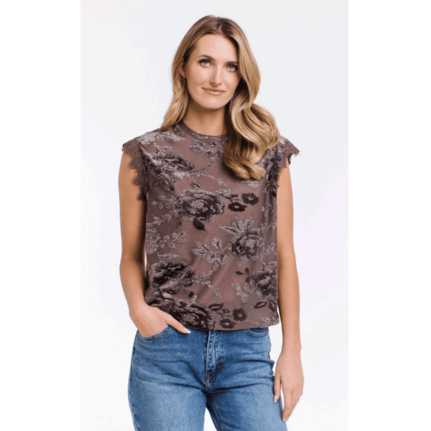 Maya Mesh Tank Top | Portobello Brown