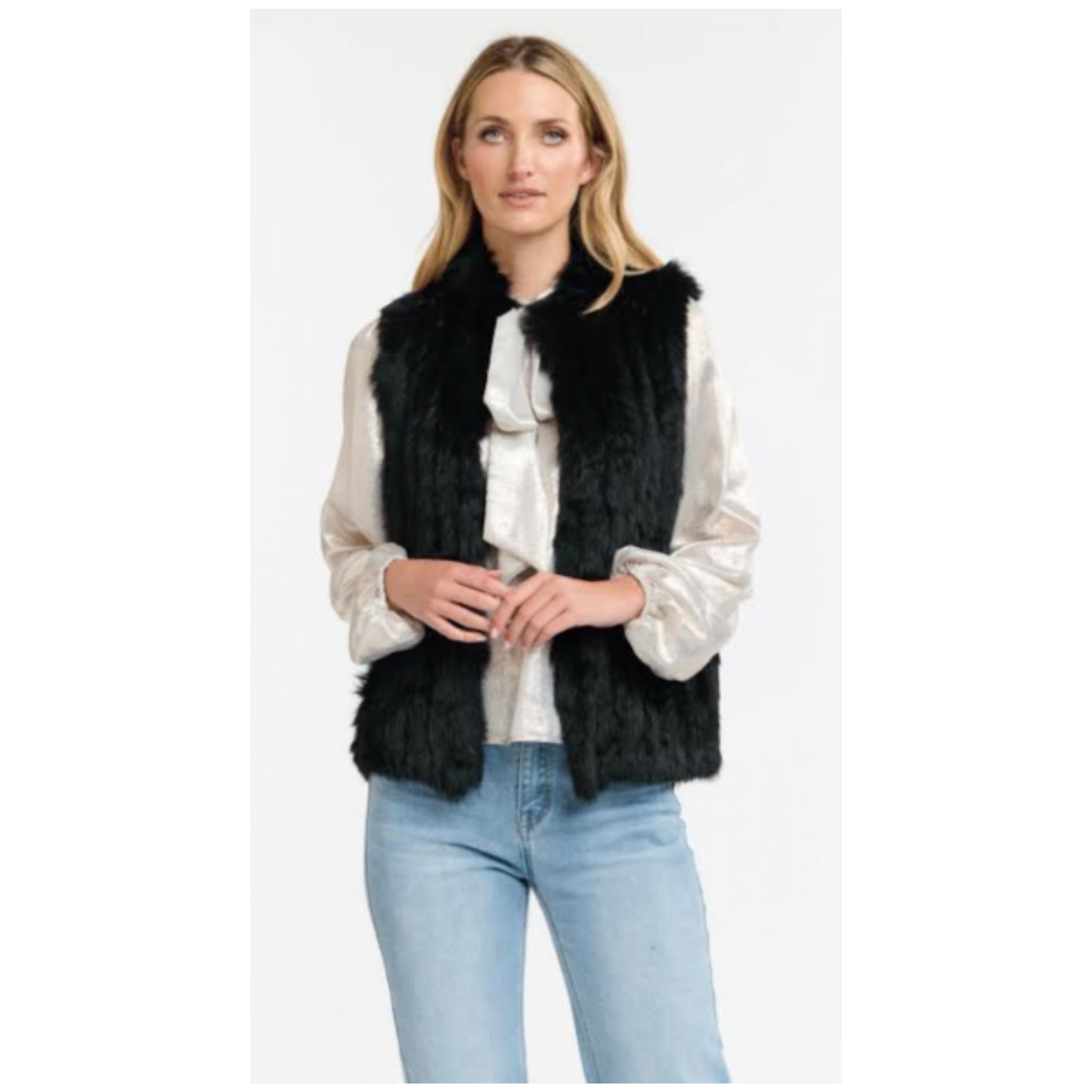 Gatsby Fur Vest | Black