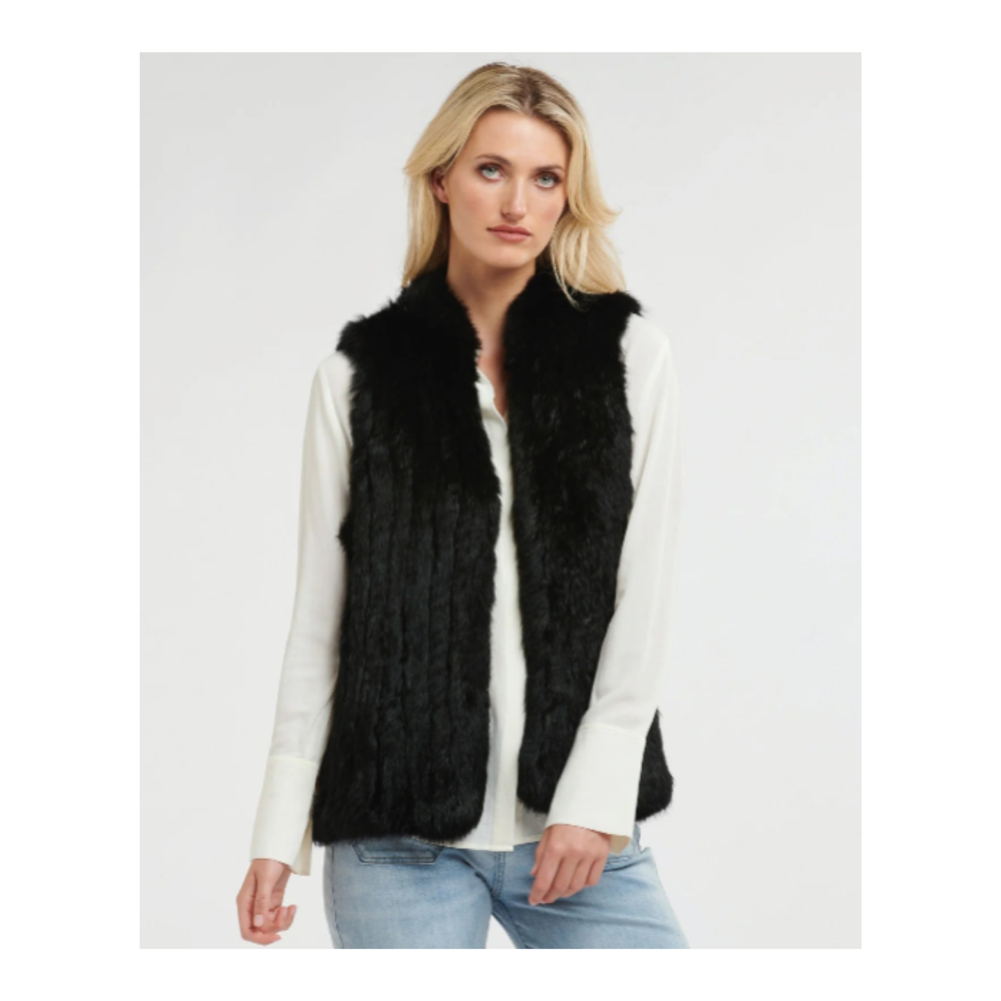 Gatsby Fur Vest | Black