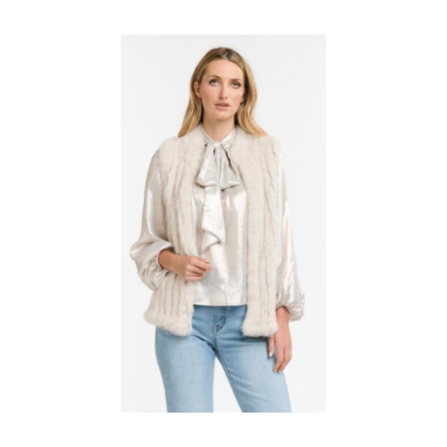 Gatsby Fur Vest | Chalk